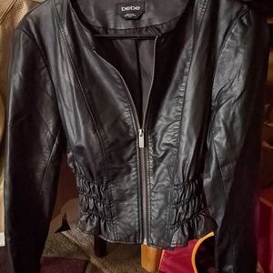 Bebe leather rushed jacket